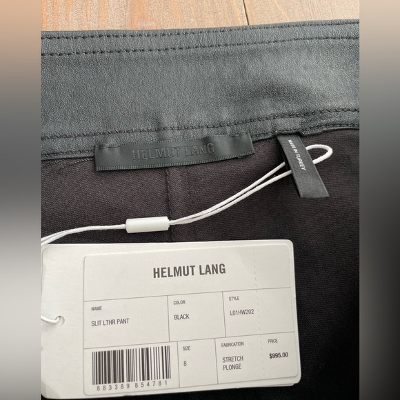 Helmut Lang slit-cuff black lamb leather trousers NWT - Picture 11 of 12